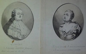 Louis XVI, Als König und Gefangener, 2 Tuschzeichnungen, franz. Revolution - Picture 1 of 1