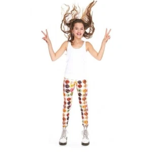 NWT ~TEREZ New York Kids Girls Size L (14) Donut Print Slim Waistband Leggings - Picture 1 of 9
