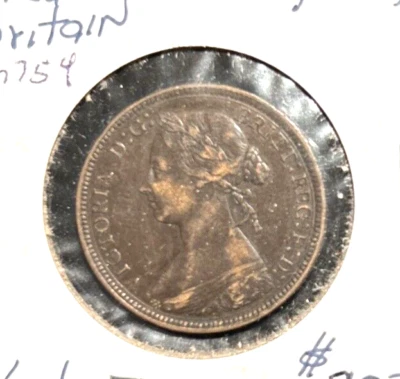 Great Britain 1884 half penny KM 754 XF - Image 1 of 2