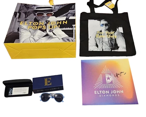 Elton John Diamonds Signed 1LP Glastonbury Pyramid Ed 1/100 (RARE) Cover