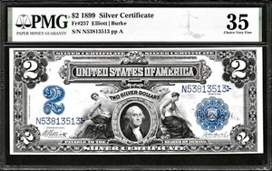 Super PQ Large Size Deuce 1899 Silver Certificate $2 Note PMG Choice VF35 - Picture 1 of 2