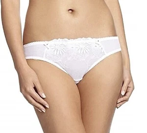 Pour Moi St Tropez White Embroidered Thong UK 8
