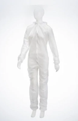 AMPRI HANDELSGES. M.B.H. Ampri Med Comfort Einweg PP-Overall mit Stehkragen Weiß Größe XXL Schutzanzug