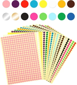 6528 PCS Small Dot Stickers round Color Coding Labels Circle Dot Stickers Label - Picture 1 of 1