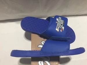FANATICS WWE Summer Slam Detroit Islide Slides Sandals Blue Mens Size 11 K333 - Picture 1 of 10