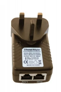 UK POE 18V Zasilacz PoE Adapter wtryskiwacza UK Wtyczka ścienna Zasilanie przez Ethernet - Zdjęcie 1 z 3