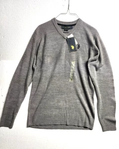 US Polo Assn Sweater Small Gray Luxury Feel Long Sleeve Round Neck Pullover NWT - Picture 1 of 12