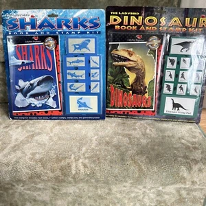 The Ladybird Sharks And Dinosaur Book And Stamp Kit. Brand New. Vintage 1997 - Picture 1 of 9