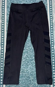 Kyodan Womens Elastic Waist Stretch Capri Black Leggings with Mesh Accents XS - Picture 1 of 4