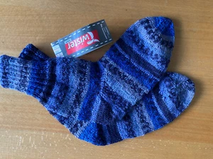 handgestrickte Socken blau-meliert Größe 38-39 - Bild 1 von 2