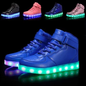 Led Shoes For Kids Usb Charging Light Up Sneakers Adults Boys Girls Glowing Shoe - Picture 1 of 15
