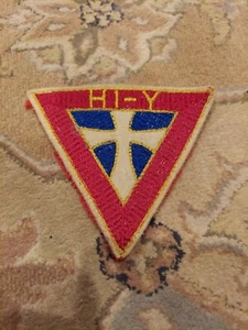 Vintage YMCA Hi-Y Club Patch Sweater Emblem Triangle Cross Red, White, & Blue - Picture 1 of 2