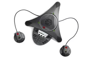 Polycom SoundStation IP 6000 EX Conference VoIP SIP Phone W/ P/S + 2x Ext MICs - Picture 1 of 1