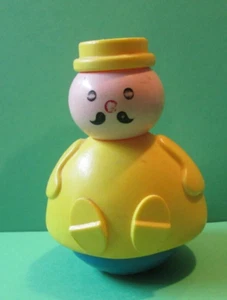 Vintage Fisher Price TOYS Yellow Rub A Dub Dub Wobbly Man TOY USA - Picture 1 of 3