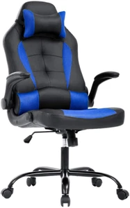 Gaming Chair Office Chair Desk Chair with Lumbar Support Flip up Arms Headrest P - Picture 1 of 12