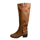 Kelsi Dagger Block Heeled Brown Leather Knee High Riding Boots Sz 10M Equestrian