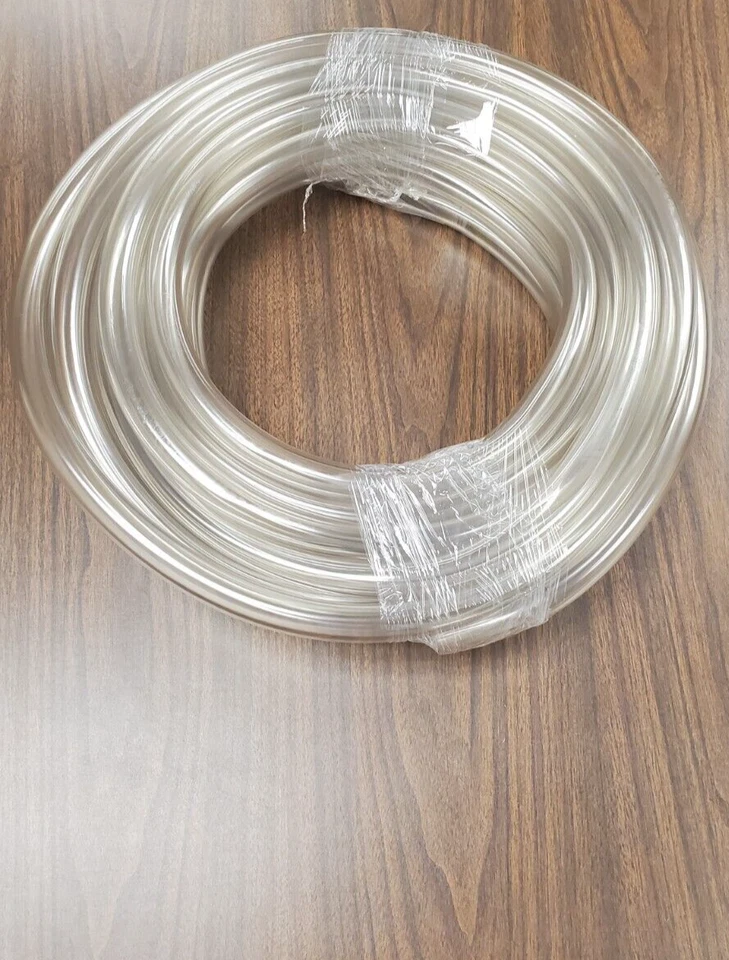 CLEAR PVC TUBING, 3/4" ID  1"OD  1/8"WALL   50FT - Image 1 of 1