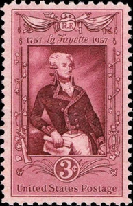 Scott #1097 - 3 Cent Briefmarke Marquis de Lafayette, 200 Jahre 1957 Einzelmarke postfrisch - Bild 1 von 1