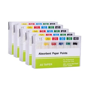 5Packs Dental Endo Root Canal Endodontic Absorbent Paper Points PP 0.02 15-40# - Picture 1 of 6