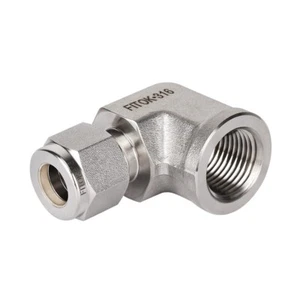 FITOK 1/2" OD x 1/2 Female NPT Elbow 316 Stainless Steel Compression Fitting - Picture 1 of 1