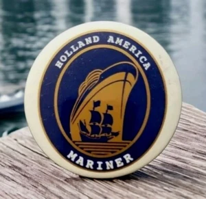 HOLLAND AMERICA MARINER Cruise Ship Pinback Button Ocean Liner Vintage - Picture 1 of 4