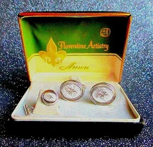 VINTAGE 1960'S BOXED 3 PC. CUFFLINK SET BY ANSON - Picture 1 of 3