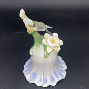 AVON 2000 Collectible Hummingbird Flower Bell Fine Porcelain Hand Painted - Picture 1 of 7