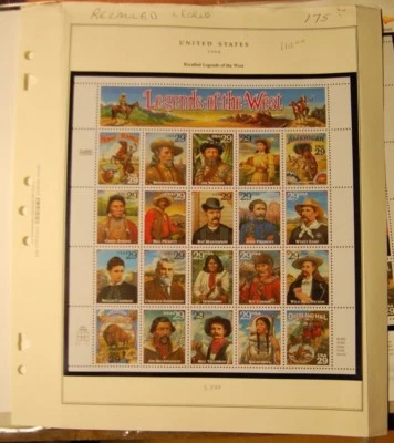 SC# 2870 Legends of the West Error sht on off. Sc album page Mint VF NH-Stuart K - Image 1 of 3