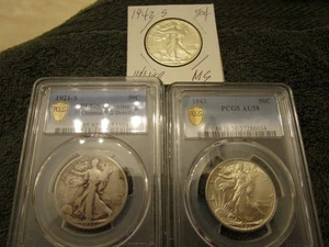 (3) WALKING LIBERTY HALF DOLLARS 2 PCGS GRADED 1921-S (KEY DATE) 1942-S RAW - Bild 1 von 9