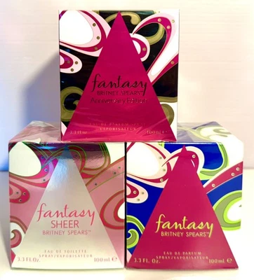 Bundle Lot x3, Britney Spears Perfume Assorted Fantasy Anniversary Edition Sheer - Image 1 of 4