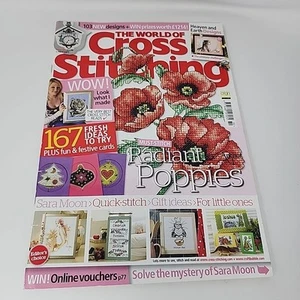 The World Of Cross Stitching British Stitch Magazine 181 Poppies Sara Moon - Picture 1 of 16