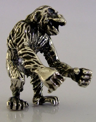 FIGURA INGLESA DE PLATA ESTERLINA SÓLIDA MONO MONO CHIMPANCÉ LONDRES 1977 ANIMAL 22g Foto 1 de 4