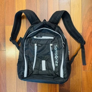 Samsonite Backpack Adjustable Laptop Holder TSA Black &sky Blue School Commute - Picture 1 of 14