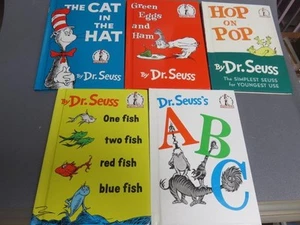 5 Dr. Seuss, Cat in Hat, ABC, Green Eggs, One Fish, Hop on Pop - Picture 1 of 1