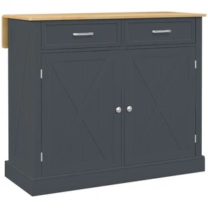 HOMCOM Kitchen Island with Drop Leaf Kitchen Cart with Storage Dark Gray - Picture 1 of 11