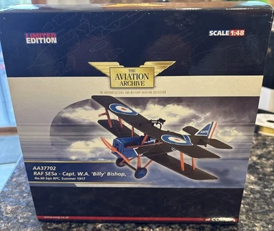 CORGI: AA37702 RAF SE5a, Capt. W.A "BILLY" BISHOP No.60 Sqn RFC Diecast 1:48 NIB - Image 1 of 4