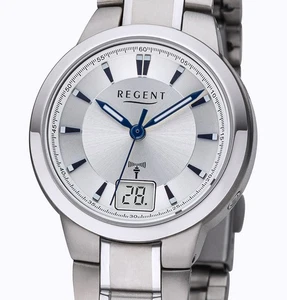 Regent FR-270 Voll-Titan Damenuhr Funkuhr UVP* 168,00 EUR 5 ATM WR hypoallergen - Bild 1 von 3