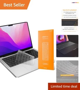Transparent Keyboard Cover - Fits 2021-2025 MacBook Pro/Air Models - Picture 1 of 8