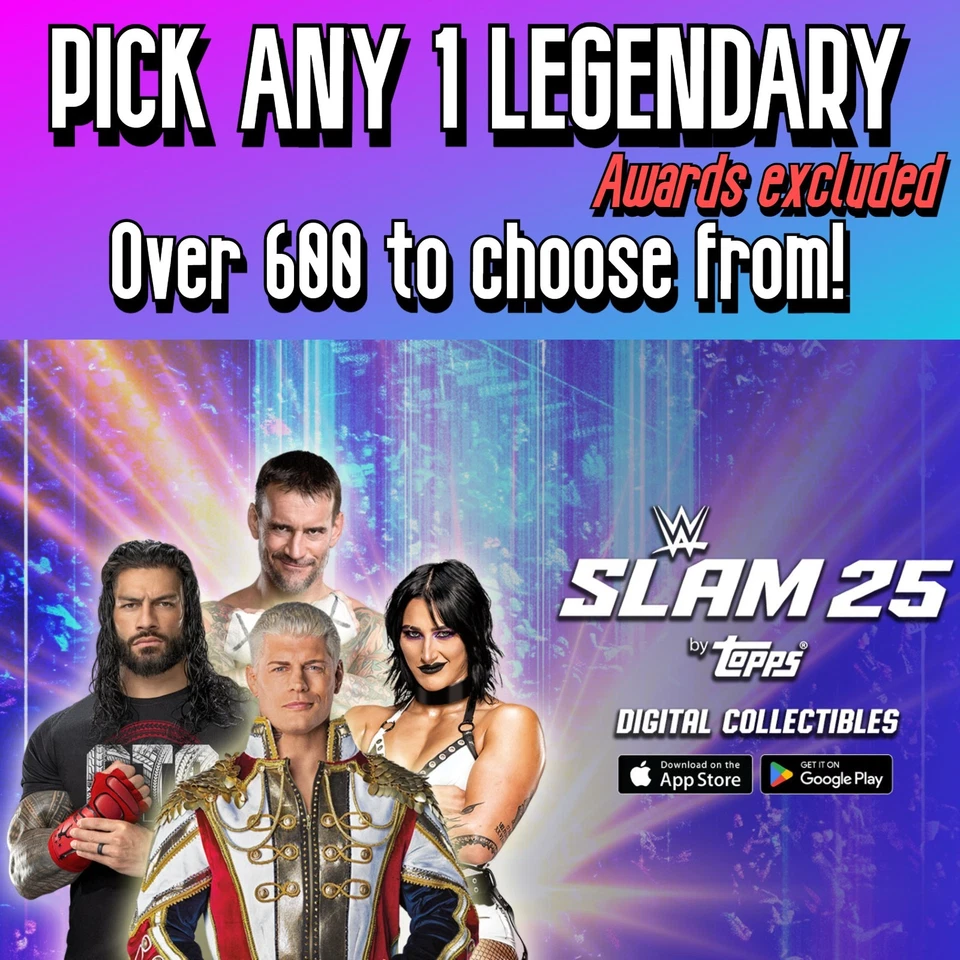 Topps WWE Slam Pick any 1 Legendary from over 600 (Non-Award)! - Image 1 of 4