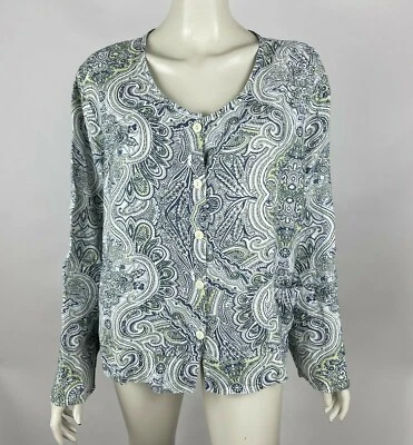 Blusa Top Lino Lino Cachemira Abotonada Manga Larga Camisa Cuello Redondo Mujeres Foto 1 de 4