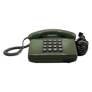 Deutsche Bundespost Telefon TEL 01 LX Analog Tastentelefon 02.89B Grün Vtg Retro - Afbeelding 1 van 7