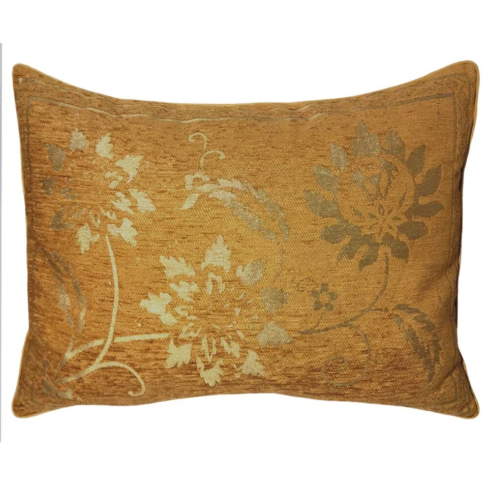 Upholstery/Chenille Jacquard Mustard-Gold Effect 20x28 Pillow Case/Cushion Cover - Image 1 of 4