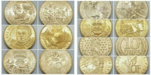 10 Francs Commemoratives GARROS CAPET HUGO RUDE STENDHAL ESPACE GAMBETTA - Picture 1 of 1
