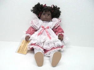 American African Girl Puppe 18 Zoll Porzellan/Stoff limitierte Auflage - Bild 1 von 5