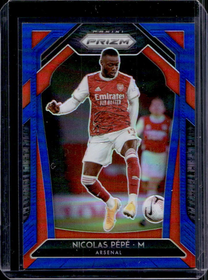 2020-21 Panini Prizm Premier League Nicolas Pepe Blue Prizm #197/199 Arsenal