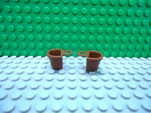 Lego mini figure 2 Reddish Brown D basket town city NEW - Picture 1 of 1