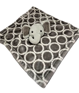 Fleece Baby Lovey Gray Elephant HB Hudson White Circles Soft - Picture 1 of 9