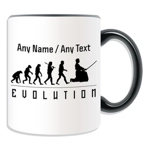 Personalisierte Geschenk Kendo Tasse Spardose Tasse Evolution Design Kunst KongFu Tee Name - Bild 1 von 21