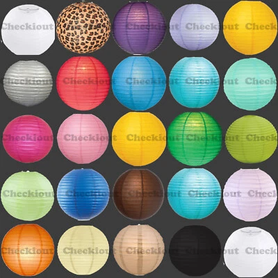 12x Round 16" Color Paper Lanterns Light Wedding Birthday Party Event Decoration - Image 1 of 4
