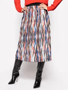 HUGO BOSS Ralissy Pleated Mid-Length Colorful Skirt - Size 4 /26 - New with Tag - Picture 1 of 7